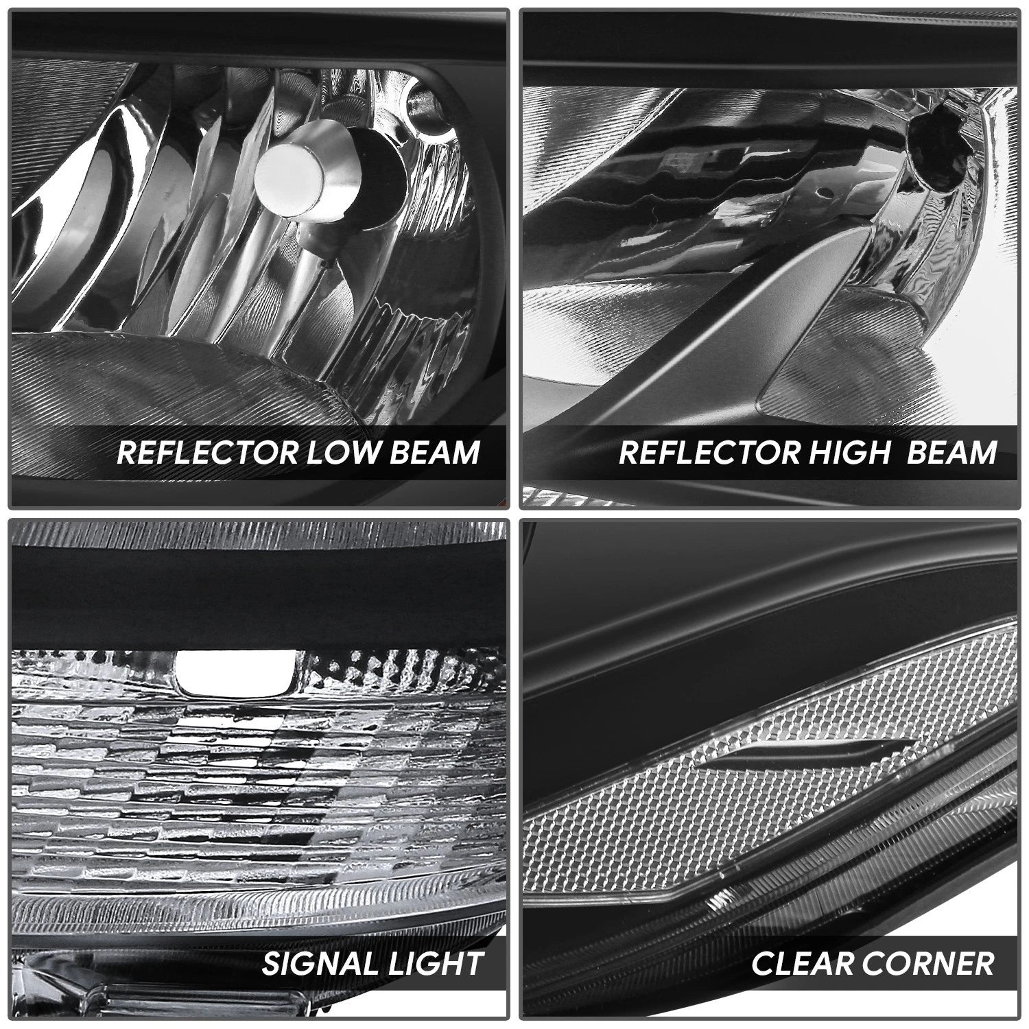 Chrome Housing Amber Lens Headlight Assembly for Mercedes-Benz Sprinter (2019–2022)
