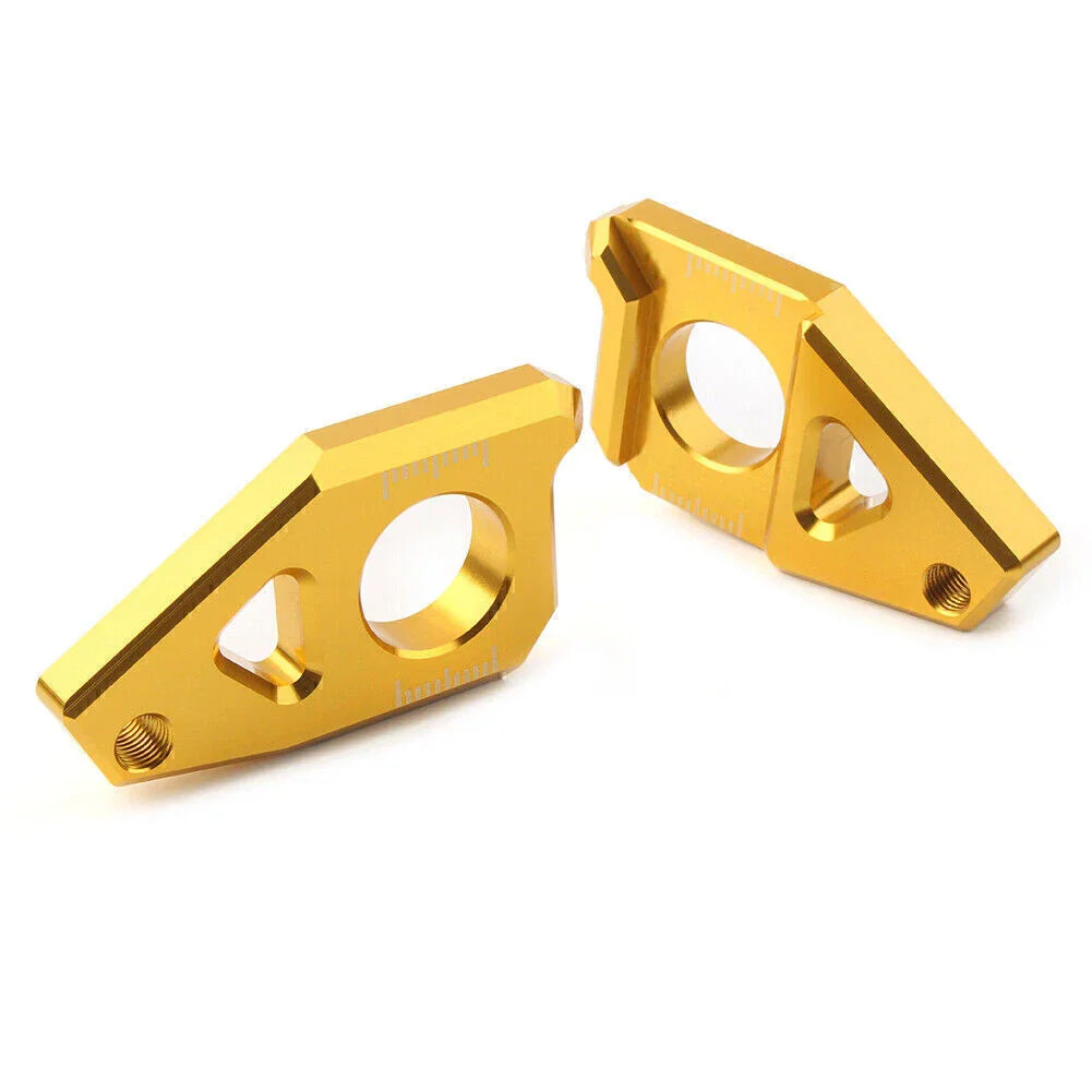Yamaha YZF FZ8 FZ1 TMAX Gold Motorcycle Axle Spindle Chain Adjuster Blocks