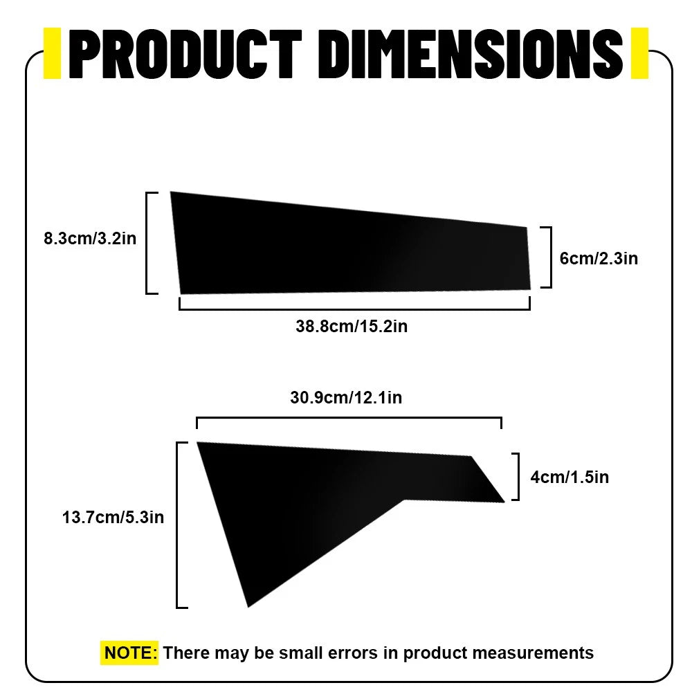 Set of 4 Glossy Black Fender Vent Air Wing Covers for Universal Fit