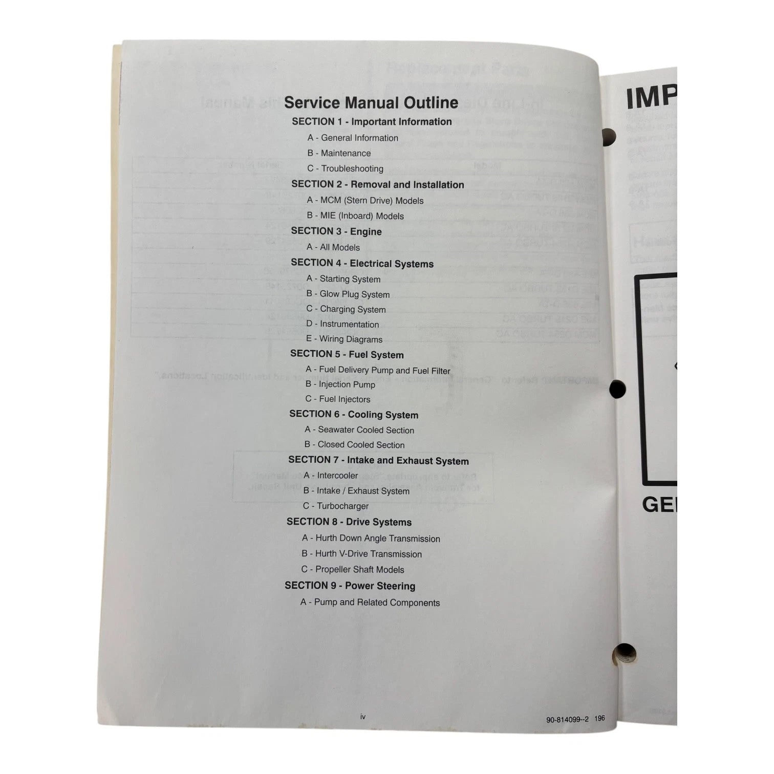 Service Manual #12 for MerCruiser In-Line Diesel Engines (1996)