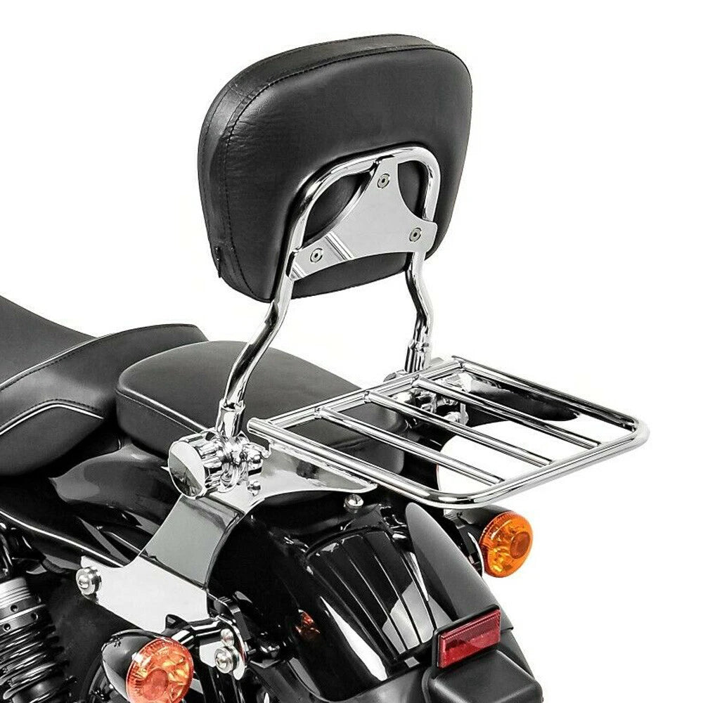 Chrome Backrest Sissy Bar for Harley Dyna Street Super Glide Low Rider (2006–2018)