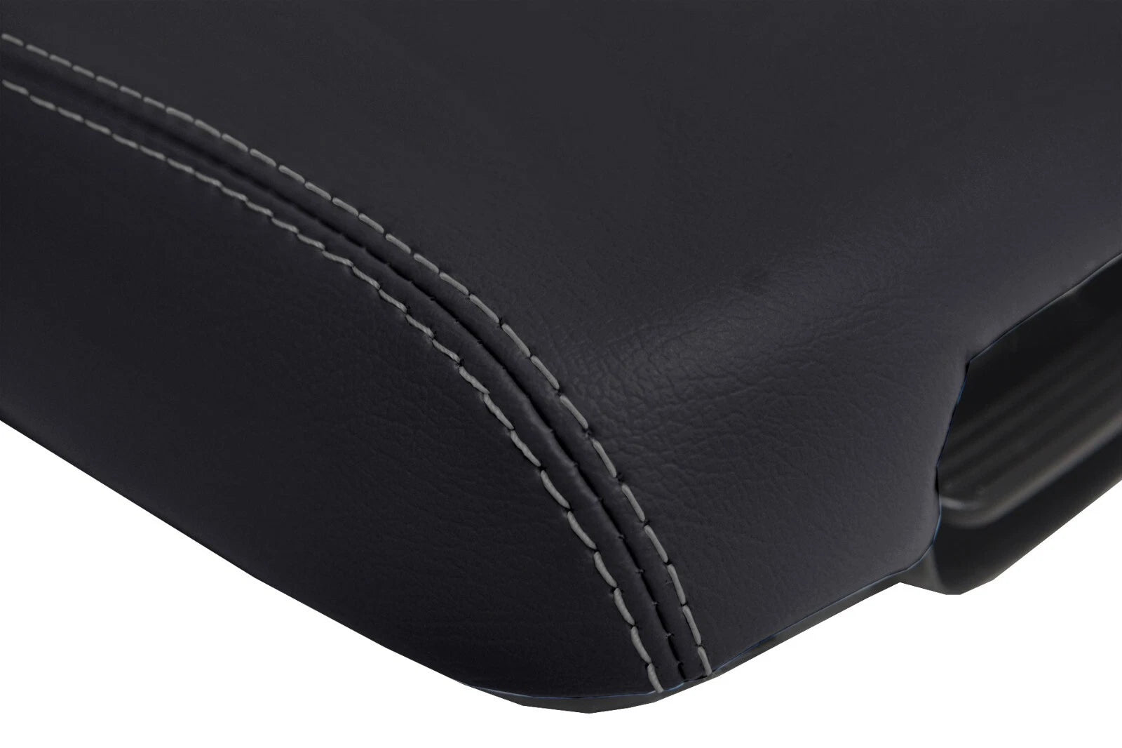Console Lid Armrest Cover for Kia Sorento (2014–2020) PVC Leather Gray Stitch