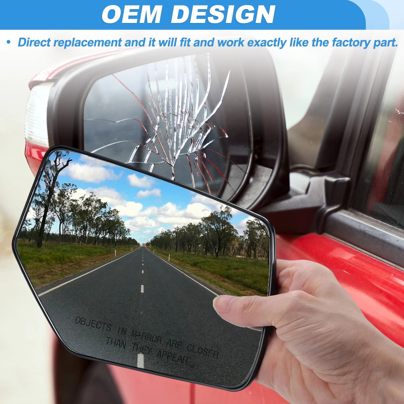Right Side Heated Mirror Glass for Chevy Suburban Tahoe (2015–2020) 22976560