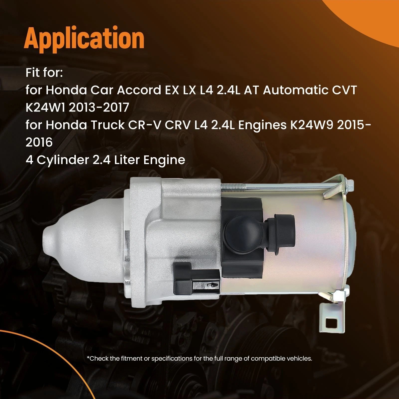 12V Starter Motor for Honda Accord CR-V (2013–2017) 312005A2A51