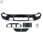 Front Bumper Face Bar 5PCS for Ford F150 (2021–2023) Steel Black w/ 6 Sensor Holes
