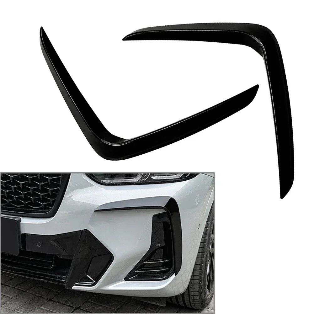 2Pcs Front Bumper Air Vent Trim for BMW X3 G01 X4 G02 M Sport (2022+) Glossy Black