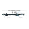 CV Axle Shaft for Ford Fusion Lincoln MKZ (2013–2020) SurTrack FD-8206
