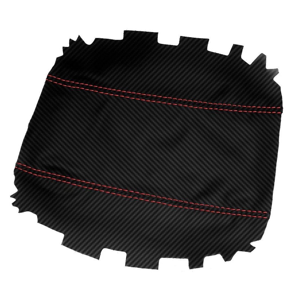 Console Armrest Cover for Honda Accord (2003–2007) Carbon Fiber Red Stitch