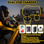 Dual USB Waterproof Phone Charger for Motorcycle Handlebar
