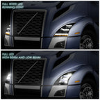 LED DRL Sequential Turn Signal Headlight Lamps for Volvo VNL VNR 300/400 (2018–2024)
