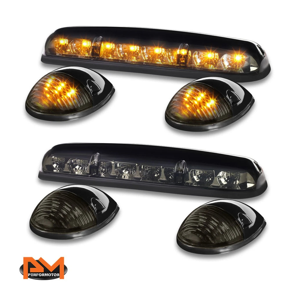 3Pcs Cab Roof Running Light Smoked Yellow LED for Silverado/Sierra (2002–2007)