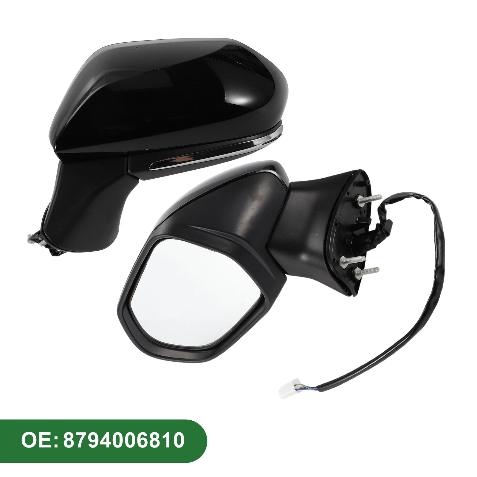 Left Side Door Mirror for Toyota Camry (2018–2023) Manual Folding Gloss Black