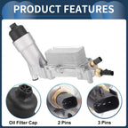 Engine Oil Cooler Filter Housing Set with Gaskets for Chrysler 200 (2011-2014)