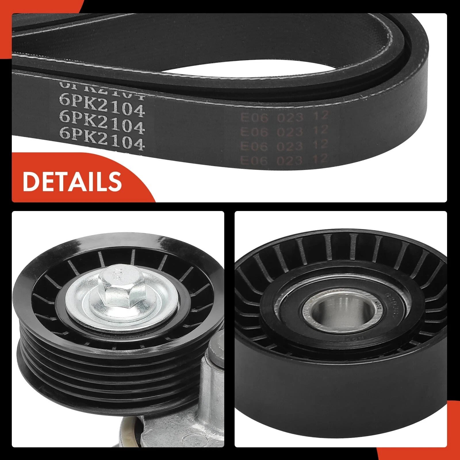 3X Serpentine Belt Drive Component Kit for Ford Escape (2001-2012)