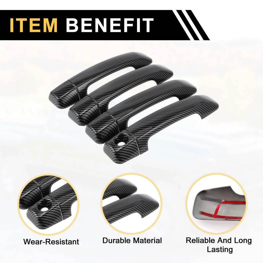 Set of 4 Exterior Door Handle Covers for Toyota Tundra (2007–2020) Carbon Fiber
