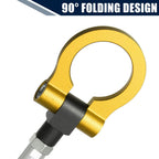 Gold Tone Round Front Rear Bumper Trailer Ring Eye Towing for Honda Fit (2009-2014)