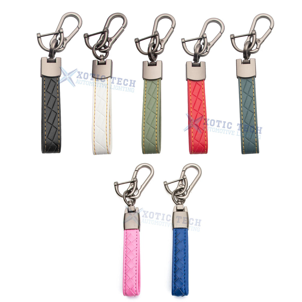 Leather Key Chain Loop Strap Holder Ring Clip Buckle for Car, House (—)