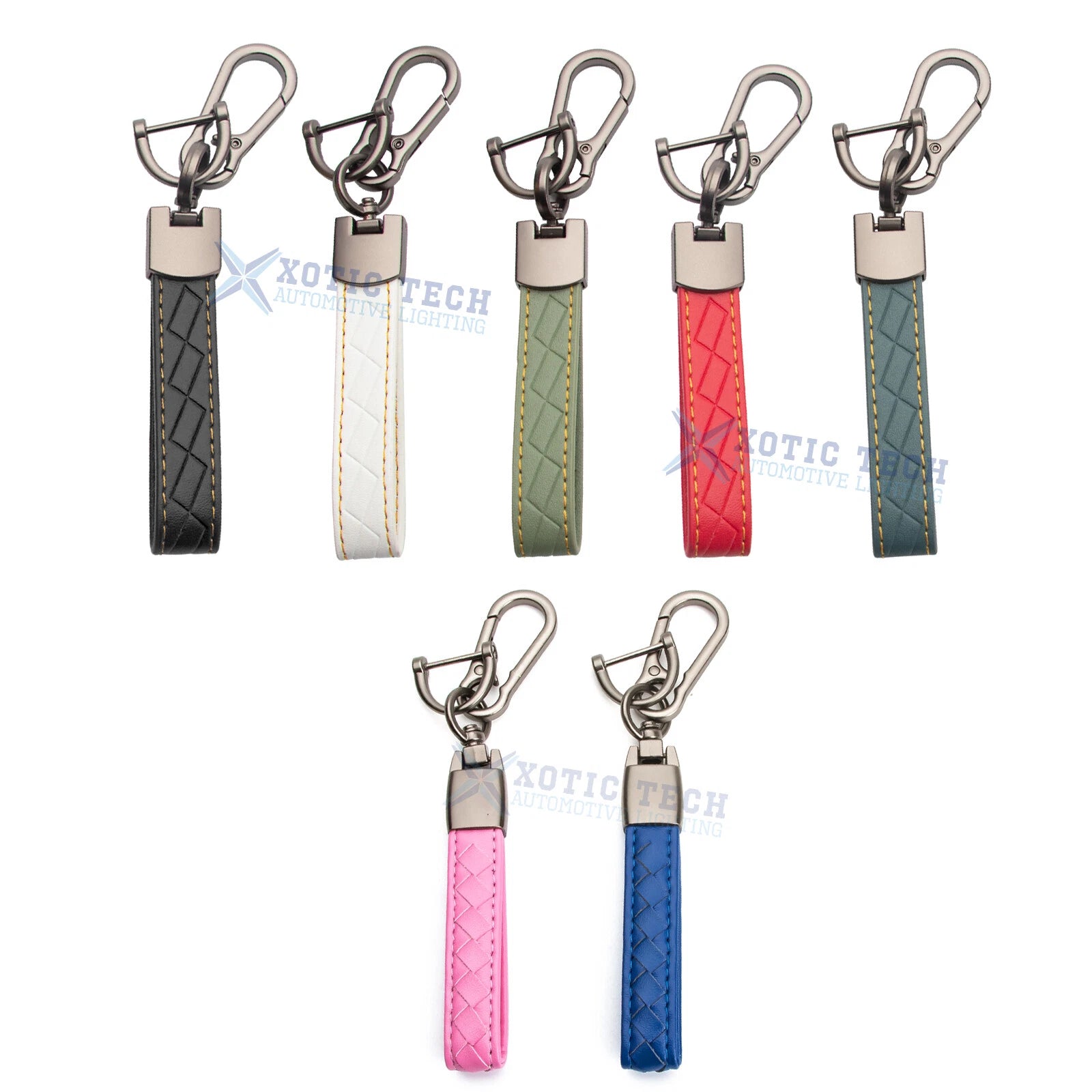 Leather Key Chain Loop Strap Holder Ring Clip Buckle for Car, House (—)
