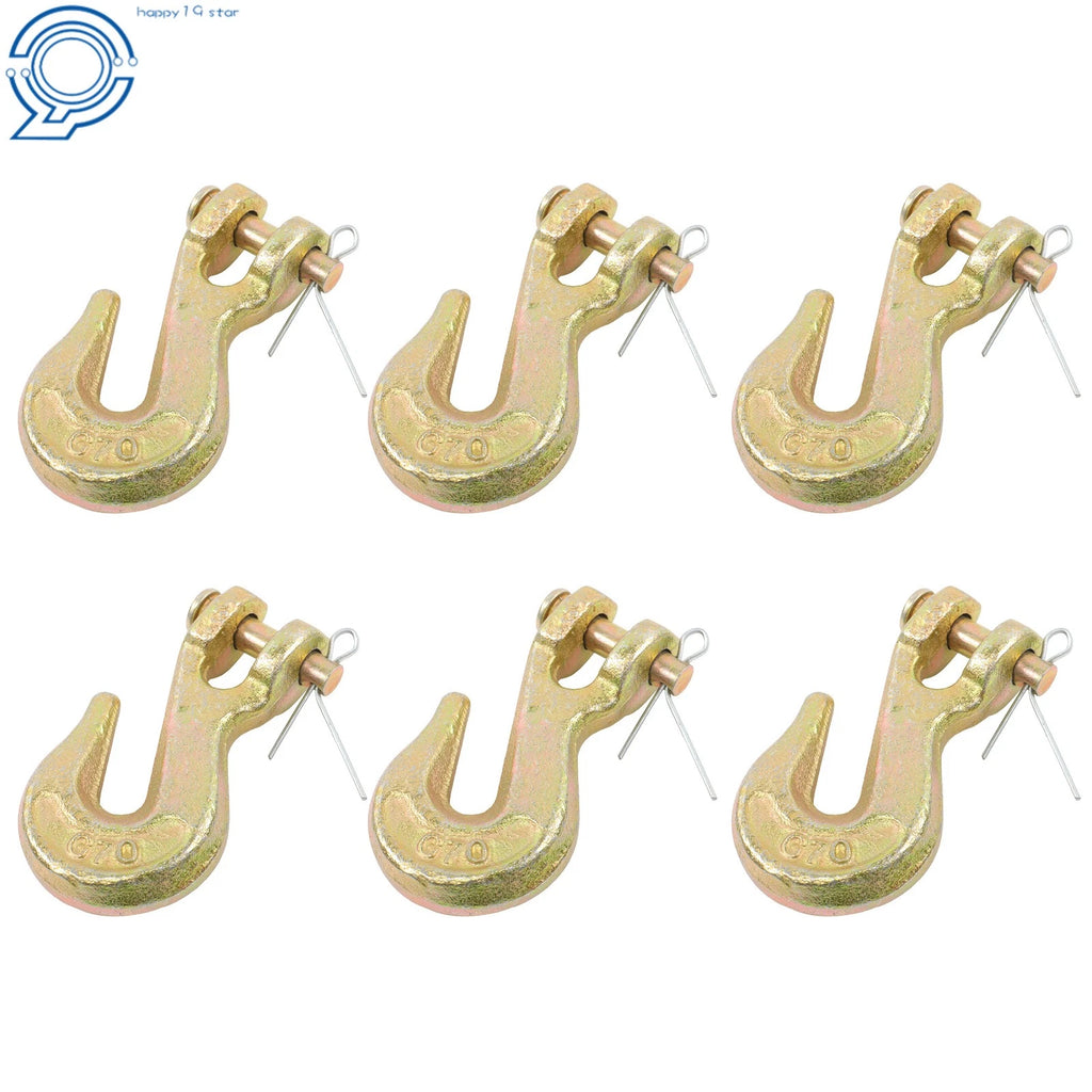 Set of 6 Clevis Grab Hooks for G70 Chain (3600 LBS Load Limit)