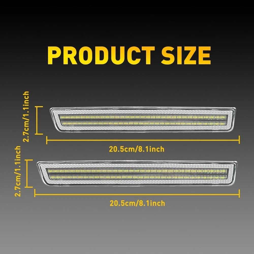 Front Rear Bumper Marker Side Lights for Dodge Challenger (2015–2022)