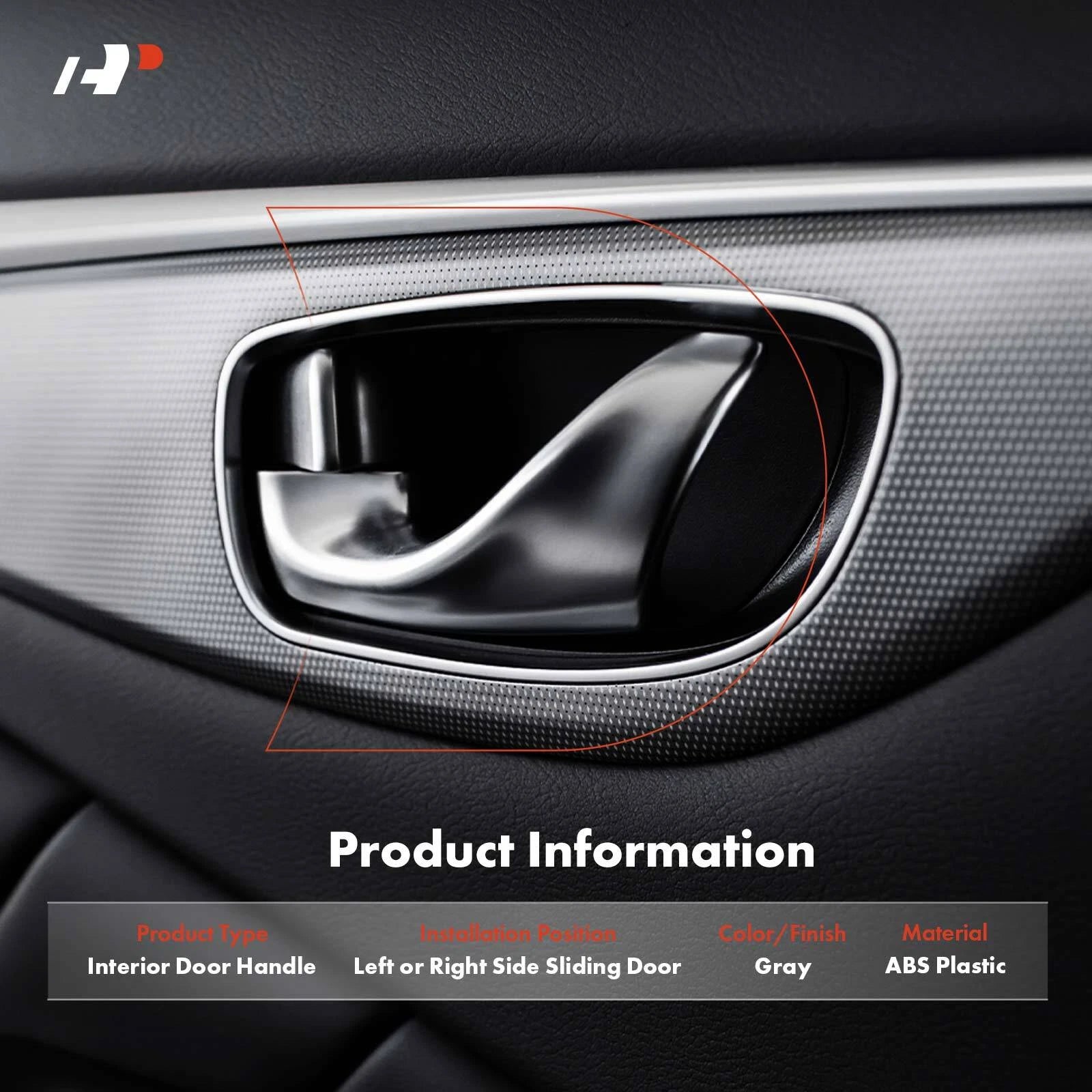Rear Left or Right Gray Interior Door Handle for Honda Odyssey (2005–2010)