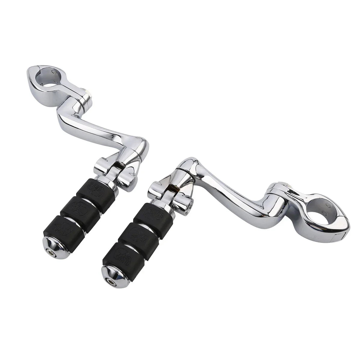 Engine Guard Foot Pegs Mounts 1 1/4 Chrome for Harley Honda Suzuki