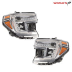 Set of 2 Chrome LED Headlights for GMC Sierra 1500 (2019–2021)