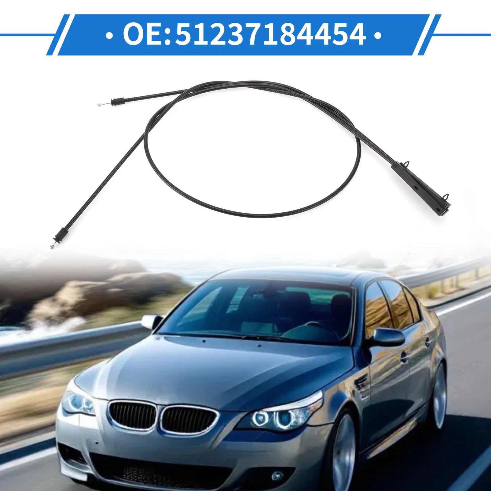 Hood Release Cable No. 51237184454 for BMW 5 Series E60/E61 (2006–2010)