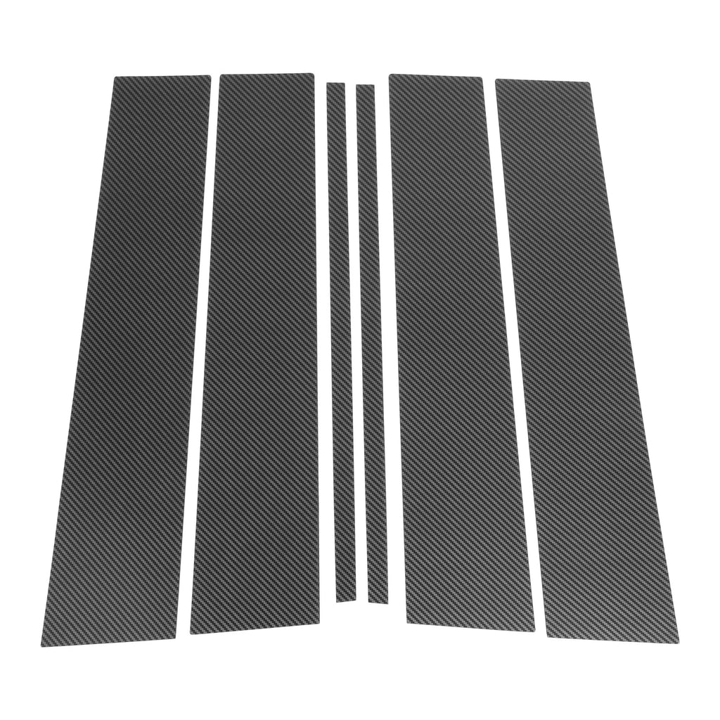 6 Pcs Door Pillar Window Trim for Ford Explorer (2020–2023) Carbon Fiber Black