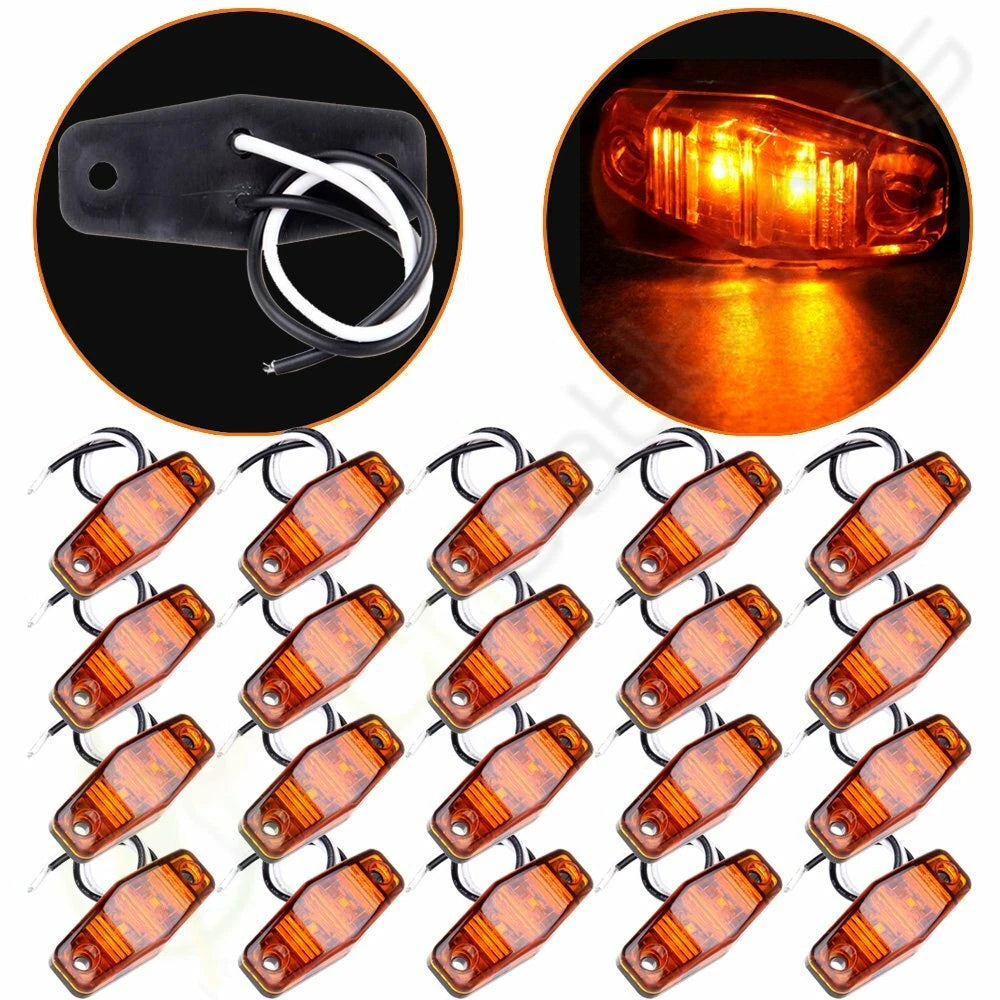 20pcs Amber 2 Diode Clearance Lamp for Trailer (2.5'')