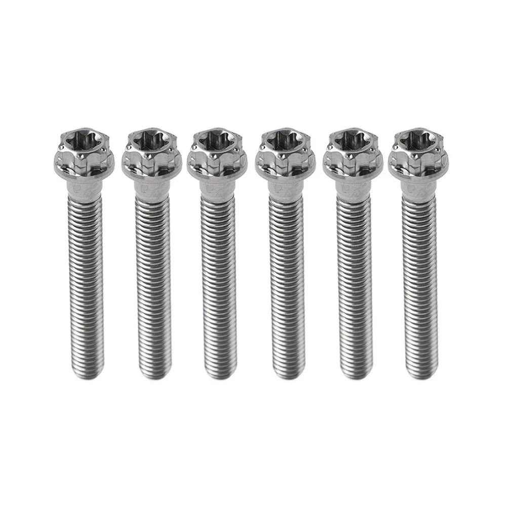 6pcs M6x55mm Titanium Torx Head Flange Screws for Motorcycle Bike