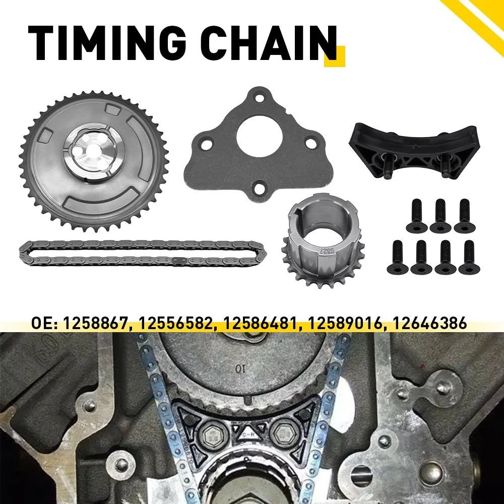 LS Engine Timing Chain Kit with Gasket for GM 4.8L 5.3L 6.0L LS2 LS3 L99 (2007–2013)