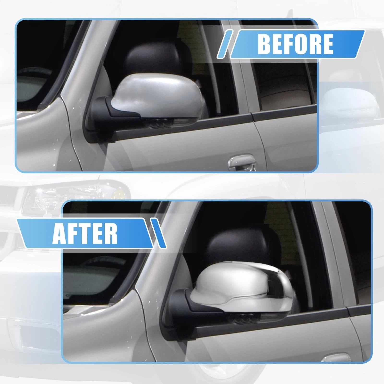 Pair of Chrome Plated Power Full Mirror Covers for Chevrolet Trailblazer (2002–2009)