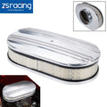 Set of 2 Chrome Half Finned Air Cleaners with Washable Filter