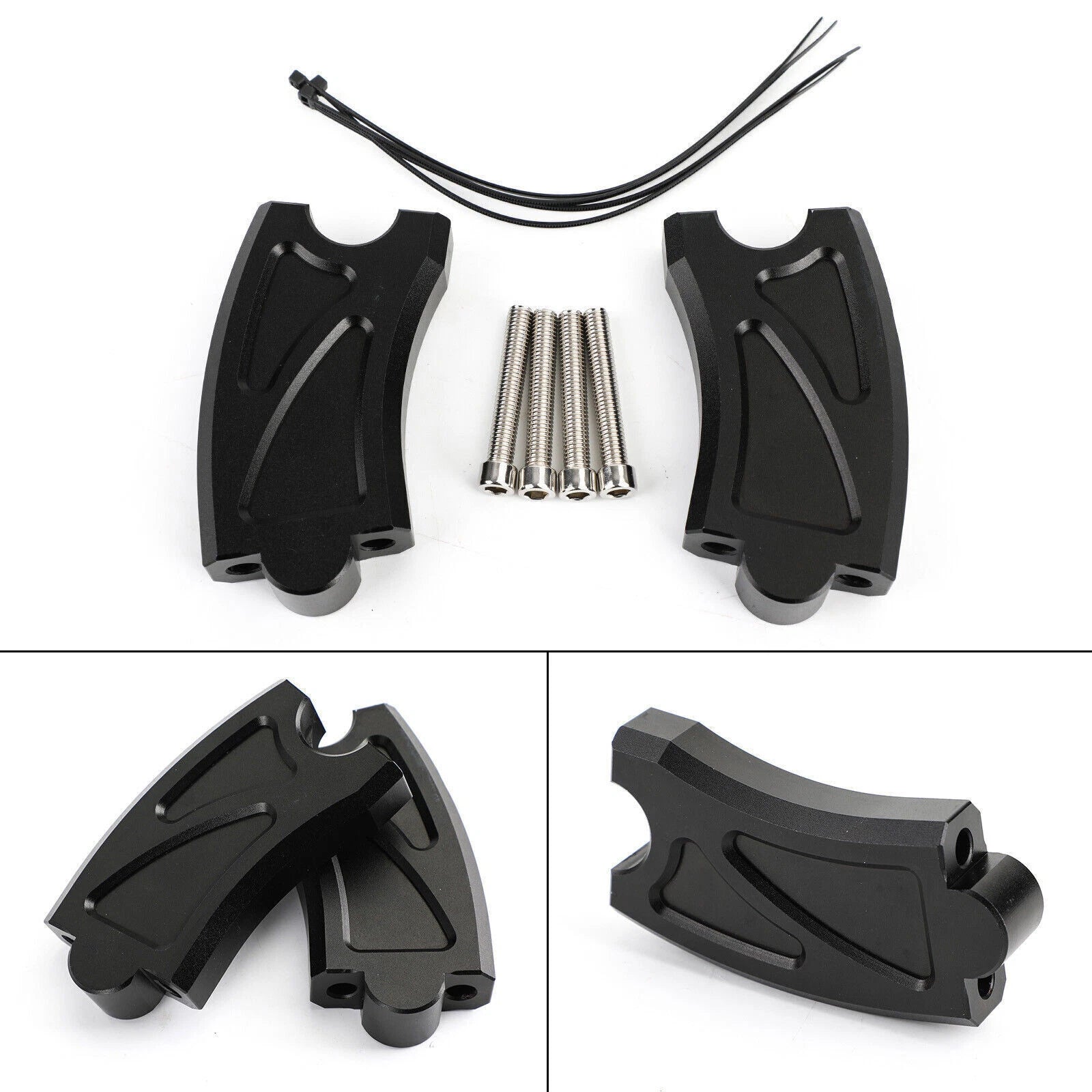 CNC Handlebar Risers for Honda Rebel CMX500 (2017–2023) Black T9