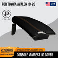 Console Armrest Cover for Toyota Avalon (2019–2020) PVC Carbon Orange Stitch