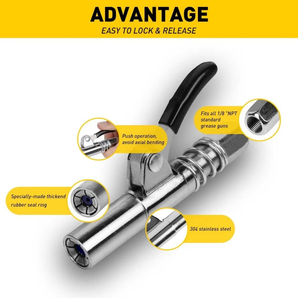 Grease Gun Coupler for Professional Use (10000PSI)