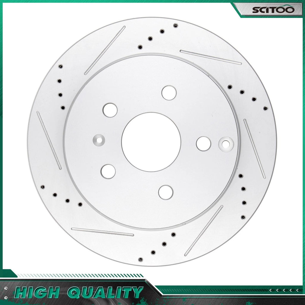 Set of 2 Rear Drill Rotors for Chevrolet Equinox (2010–2017)