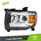 Chrome Left Side Headlight Assembly for GMC Canyon (2015–2022) Halogen