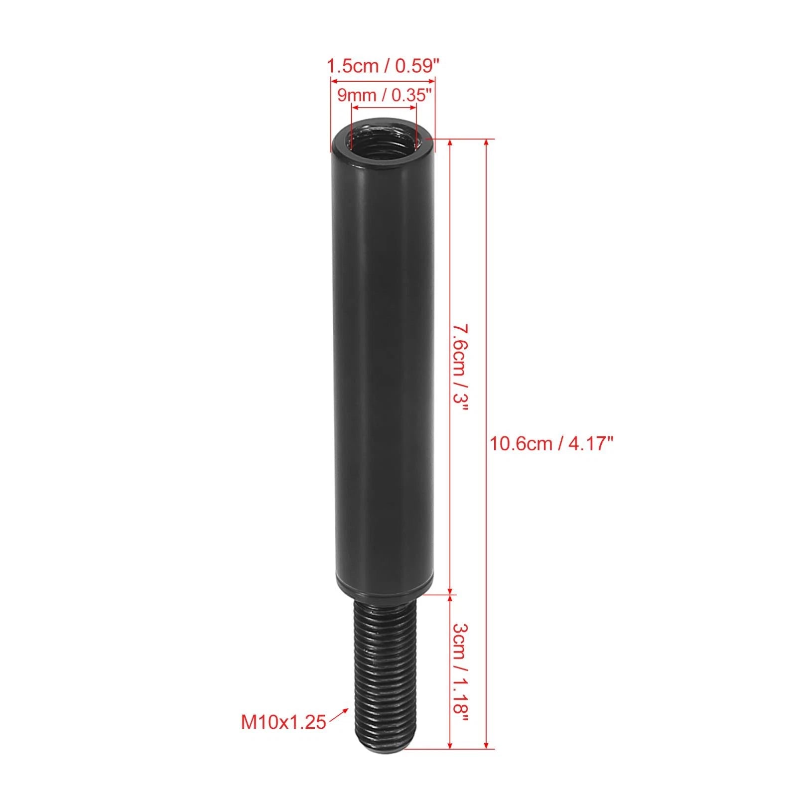 3" Gear Shift Knob Extender for Nissan 370Z (2009–2020) M10X1.25 Black