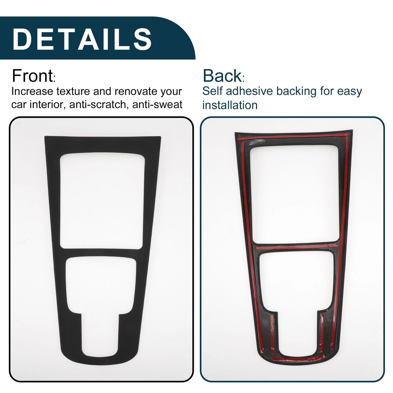 Center Console Panel Sticker for Mercedes-Benz GLA / GLB / EQA (2020–2023) Matte Black