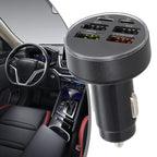 6-Port Car Charger with LED Display and Multiple USB Outputs