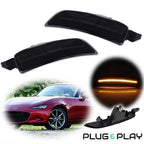 2X Smoke Amber LED Front Side Marker Lights for Mazda MX-5 Miata