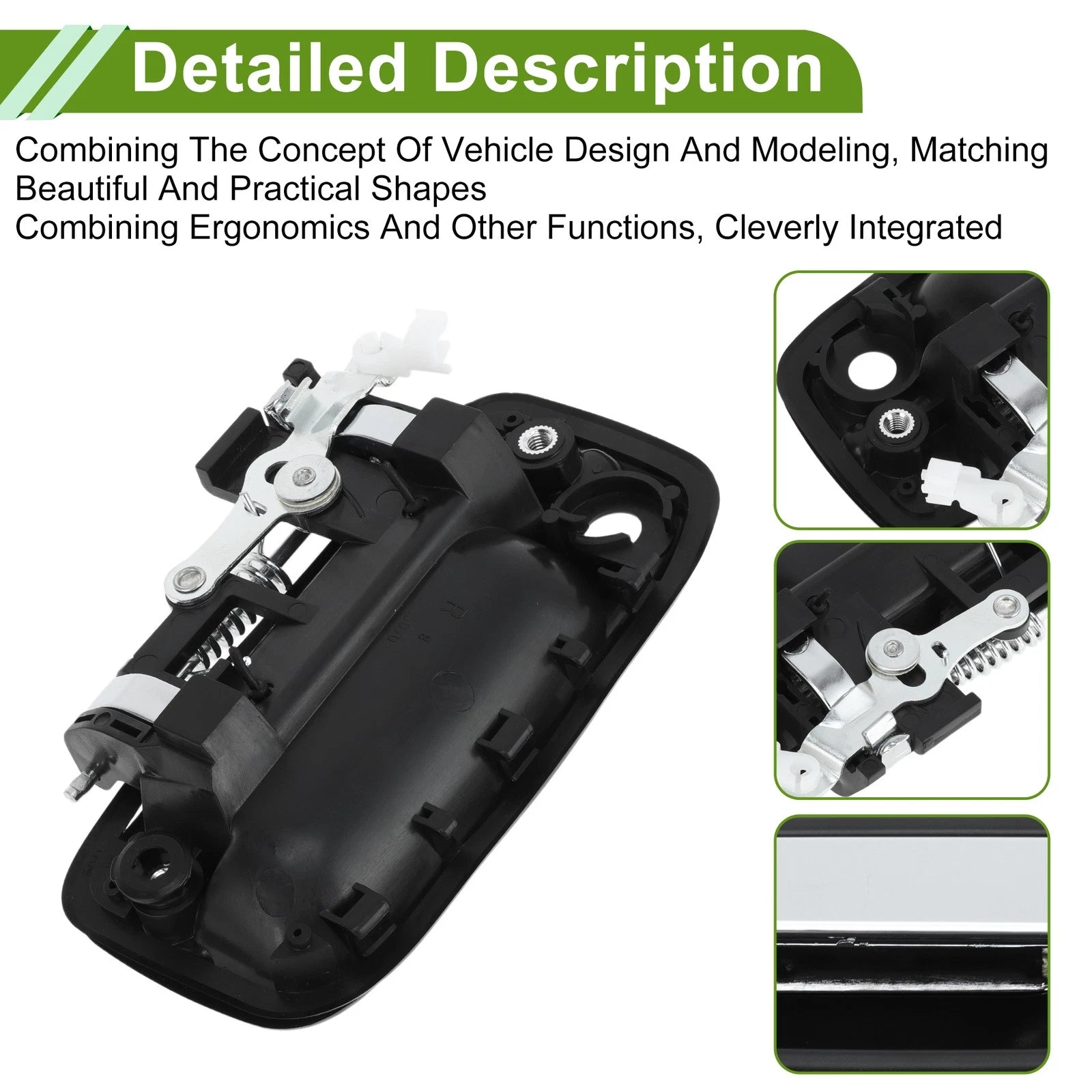 Exterior Door Handle for Toyota (No.6921035030) Black Silver Tone Front Right
