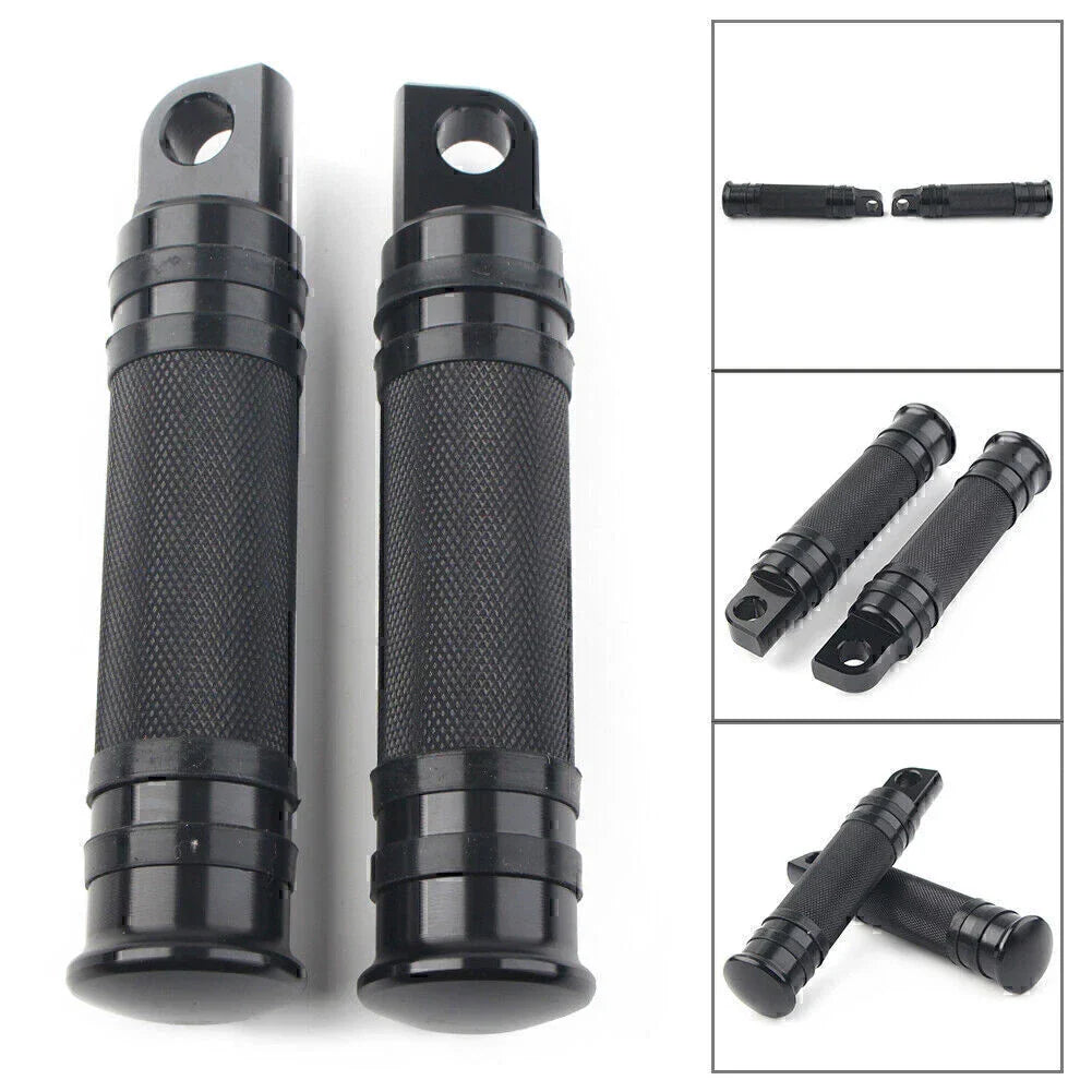 Black Aluminum Foot Pegs for Harley Motorcycle (Fits Various Models)