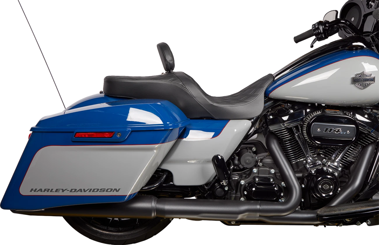 EZ Glide II Backrest for Drag Specialties Seats (Small, Vinyl, Double Diamond)