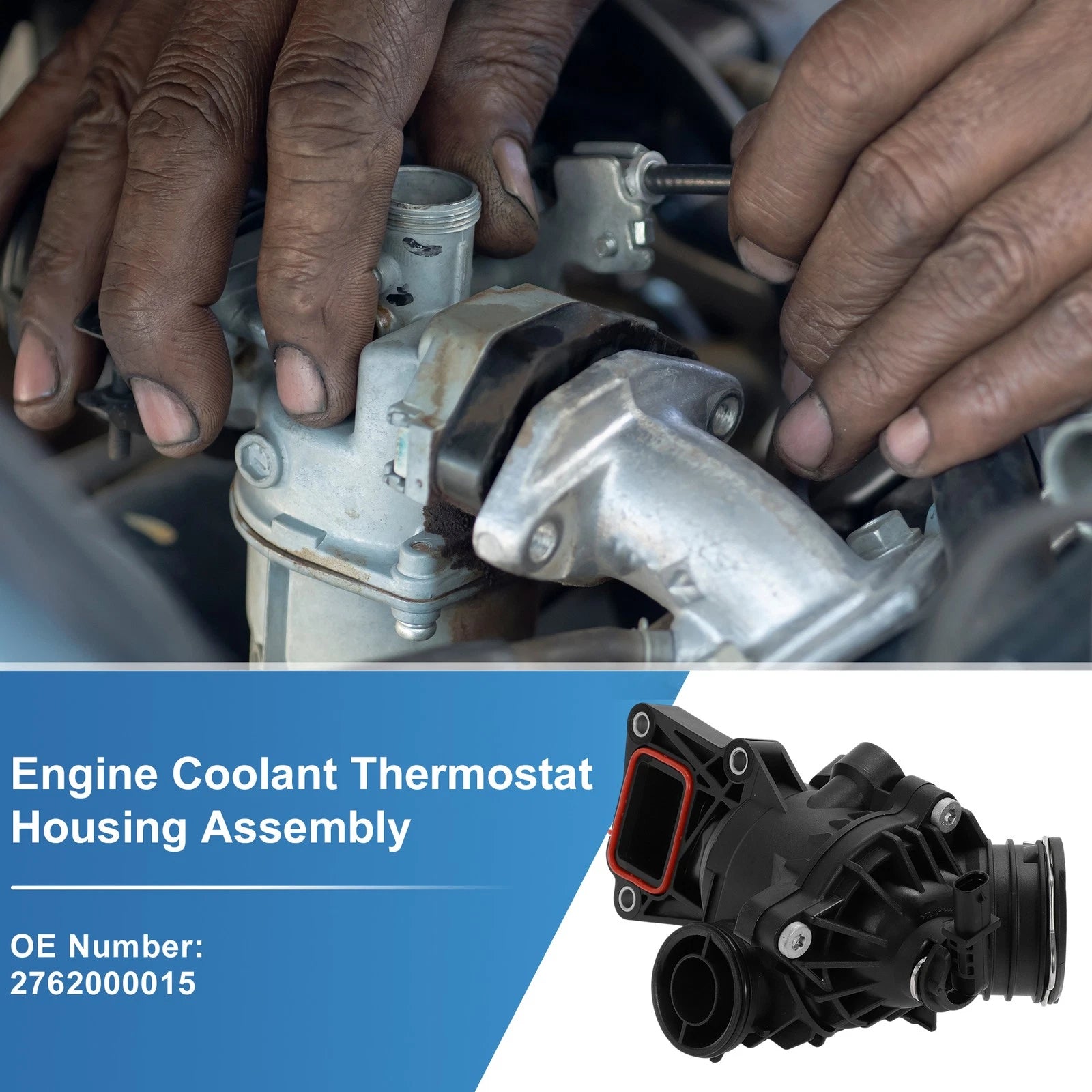 Engine Coolant Thermostat Housing Assembly No. 2762000015 for Mercedes-Benz C300 (2015–2019)