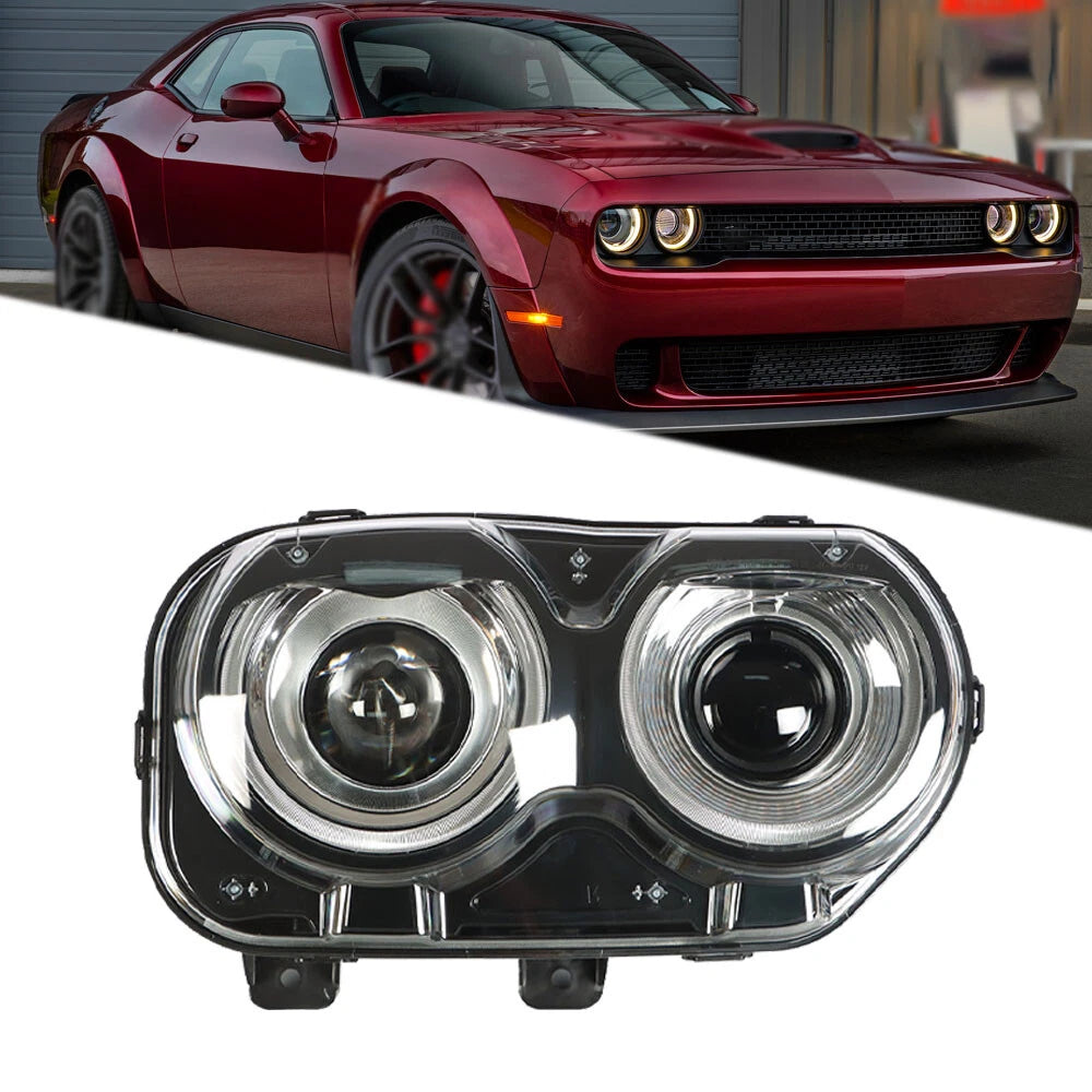 Right Headlight for Dodge Challenger (2015–2018) Clear Halogen