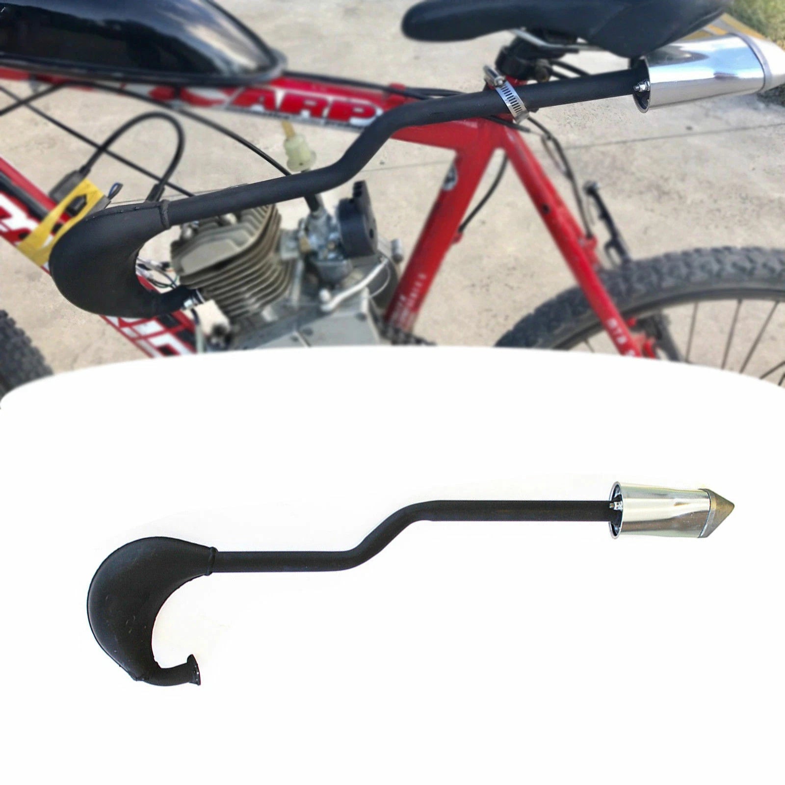 Exhaust Pipe Muffler for Motorized Bicycle 49cc 66cc 80cc (2-Stroke)