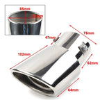 Rear Exhaust Pipe Tail Muffler Tip for - Stainless Steel Blue Curved
